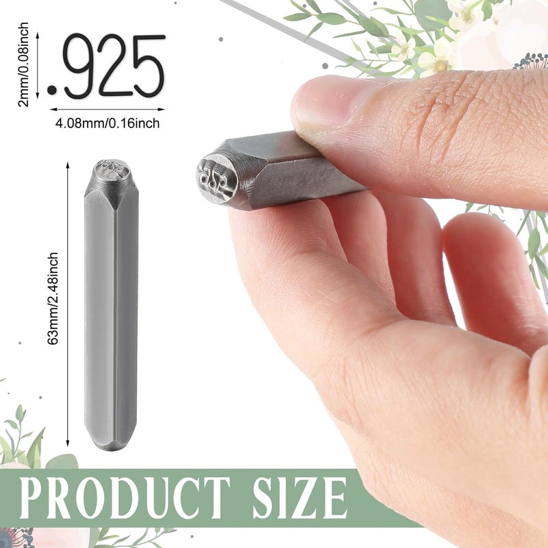 Lingvee 1/4 Jewelry Metal Stamp, 925 Steel Stamp Design Crafts Punch Metal Design Stamps Punch Stamping Tool for Making Custom Jewelry and Stamping Soft Metals - Image 2